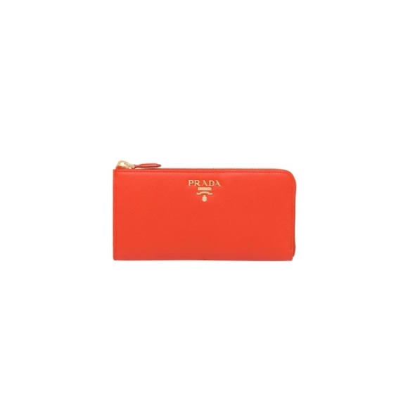 Large Saffiano Leather Wallet orange - Picture 1 of 8